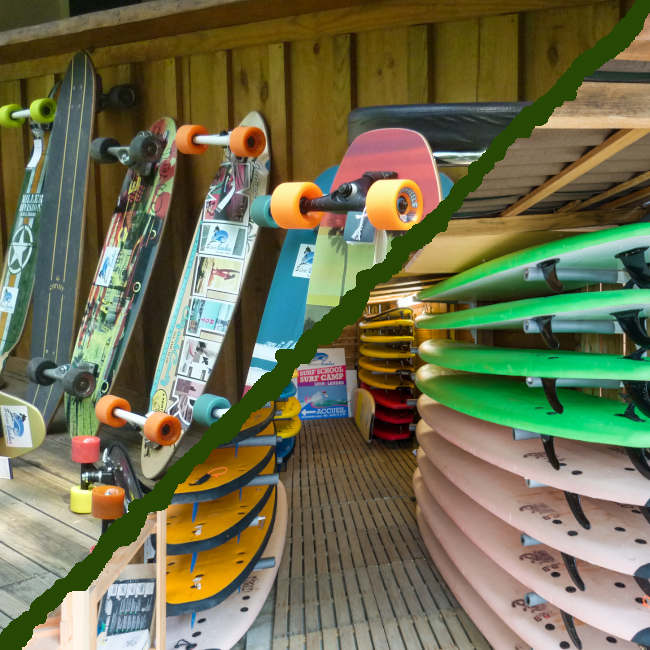 Le matériel et les planches de surf